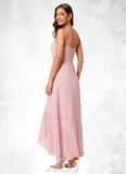 Hailie A-line V-Neck Asymmetrical Chiffon Cocktail Dress With Cascading Ruffles Ruffle STAP0022502