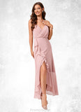 Hailie A-line V-Neck Asymmetrical Chiffon Cocktail Dress With Cascading Ruffles Ruffle STAP0022502