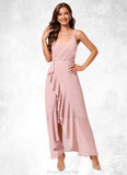 Hailie A-line V-Neck Asymmetrical Chiffon Cocktail Dress With Cascading Ruffles Ruffle STAP0022502