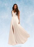 Nell A-Line Pleated Chiffon Chapel Train Dress Diamond White STAP0022786