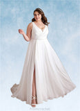 Nell A-Line Pleated Chiffon Chapel Train Dress Diamond White STAP0022786