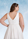 Nell A-Line Pleated Chiffon Chapel Train Dress Diamond White STAP0022786