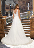 Patience Ball-Gown Lace Tulle Chapel Train Dress Diamond White STAP0022794