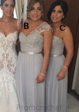 Strapless Floor-Length A-Line/Princess Chiffon Bridesmaid Dresseses With Appliqued Waistband Lexie STAP0025533