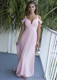 Sleeveless Sweetheart Long/Floor-Length A-line/Princess Chiffon Bridesmaid Dresses With Pleated Ashlynn STAP0025557