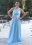 Sleeveless Scoop Neck Long/Floor-Length Chiffon A-line/Princess Bridesmaid Dresses With Pleated Reagan STAP0025598