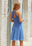 Empire A-line Halter Chiffon Short/Mini Bridesmaid Dresses With Pleated Mallory STAP0025615