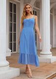 A-line Sweetheart Sleeveless Chiffon Tea-Length Bridesmaid Dresses With Pleated Krista STAP0025620