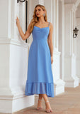 A-line Sweetheart Sleeveless Chiffon Tea-Length Bridesmaid Dresses With Pleated Krista STAP0025620