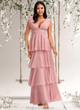 Wendy A-line V-Neck Floor-Length Chiffon Bridesmaid Dress STAP0025749