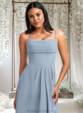 Kyra A-line Cowl Asymmetrical Chiffon Bridesmaid Dress With Ruffle STAP0025727