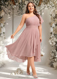 Alexa A-line One Shoulder Asymmetrical Chiffon Bridesmaid Dress With Ruffle STAP0025819