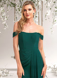 Areli A-line Off the Shoulder Floor-Length Chiffon Bridesmaid Dress STAP0025744