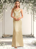 Kaylie A-line Cowl Floor-Length Stretch Satin Bridesmaid Dress STAP0025764