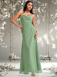 Victoria A-line Cowl Floor-Length Chiffon Bridesmaid Dress STAP0025741