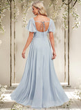 Sandy A-line Square Asymmetrical Chiffon Bridesmaid Dress STAP0025796