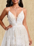 Carina Ball-Gown/Princess V-Neck Short Tulle Lace Homecoming Dress With Pleated STAP0025711