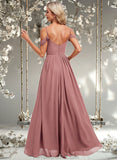 Alisson A-line Cold Shoulder Asymmetrical Chiffon Bridesmaid Dress STAP0025823