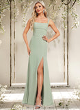 Luna Trumpet/Mermaid Square Floor-Length Chiffon Bridesmaid Dress STAP0025808