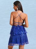 Hailie A-line Straight Short Sequin Homecoming Dress STAP0025713