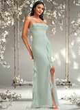 Gracie A-line Square Floor-Length Chiffon Bridesmaid Dress With Ruffle STAP0025735