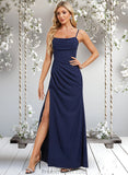 Rachael Trumpet/Mermaid Cowl Floor-Length Stretch Crepe Bridesmaid Dress With Ruffle STAP0025766