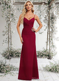 Luciana Trumpet/Mermaid V-Neck Floor-Length Chiffon Bridesmaid Dress STAP0025825