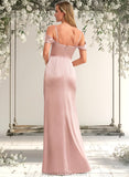 Jaylyn A-line Cold Shoulder Floor-Length Stretch Satin Bridesmaid Dress STAP0025747