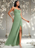 Victoria A-line Cowl Floor-Length Chiffon Bridesmaid Dress STAP0025741