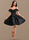 Areli A-line Off the Shoulder Short Satin Homecoming Dress STAP0025704