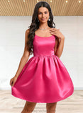 Leilani Ball-Gown/Princess Scoop Short Satin Homecoming Dress STAP0025714