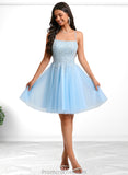 Brianna A-line Scoop Short Tulle Sequin Homecoming Dress With Sequins Beading STAP0025706