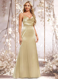 Jaylin Trumpet/Mermaid Cowl Floor-Length Stretch Satin Bridesmaid Dress STAP0025792