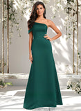 Khloe A-line Asymmetrical Off the Shoulder Floor-Length Satin Prom Dresses STAP0025884