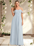 Anne A-line Cold Shoulder Floor-Length Chiffon Bridesmaid Dress With Ruffle STAP0025723