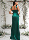 Danna A-line Square Floor-Length Stretch Satin Bridesmaid Dress STAP0025742