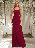 Kamryn Trumpet/Mermaid Square Floor-Length Chiffon Bridesmaid Dress STAP0025826