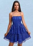 Hailie A-line Straight Short Sequin Homecoming Dress STAP0025713