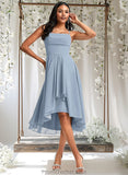 Kyra A-line Cowl Asymmetrical Chiffon Bridesmaid Dress With Ruffle STAP0025727