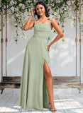 Fatima A-line Cowl Floor-Length Chiffon Bridesmaid Dress With Bow STAP0025738