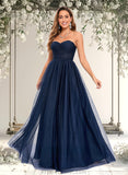 Theresa Ball-Gown/Princess Sweetheart Sweep Train Tulle Prom Dresses With Beading Sequins STAP0025848