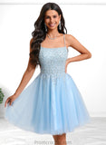 Brianna A-line Scoop Short Tulle Sequin Homecoming Dress With Sequins Beading STAP0025706