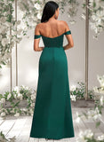 Jennifer A-line Off the Shoulder Floor-Length Satin Bridesmaid Dress STAP0025743