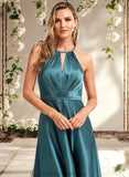 Jocelynn A-line Halter Floor-Length Stretch Satin Bridesmaid Dress STAP0025731