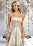 Jordyn A-line Square Floor-Length Satin Bridesmaid Dress STAP0025789