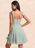 Taryn A-line Square Short Chiffon Homecoming Dress With Bow STAP0025655