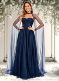 Theresa Ball-Gown/Princess Sweetheart Sweep Train Tulle Prom Dresses With Beading Sequins STAP0025848