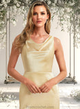 Kaylie A-line Cowl Floor-Length Stretch Satin Bridesmaid Dress STAP0025764