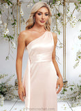 Taryn A-line One Shoulder Floor-Length Stretch Satin Bridesmaid Dress With Ruffle STAP0025818