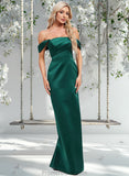 Diana Sheath/Column Off the Shoulder Floor-Length Satin Bridesmaid Dress STAP0025815